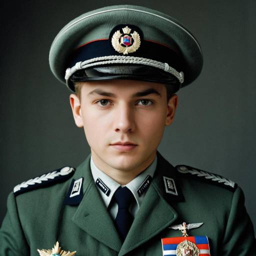 Young Man in Russian Military Uniform