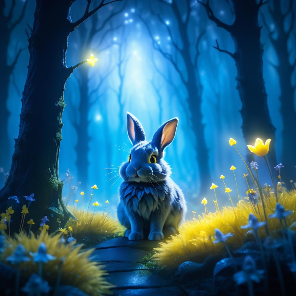 Whimsical Rabbit in Enchanted Forest