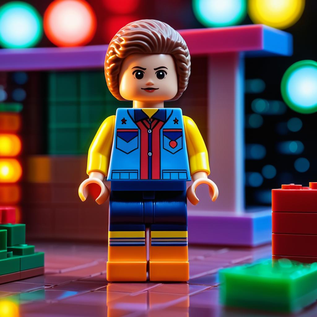 Eleven as a Lego Figurine in Hawkins