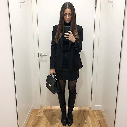 Chic Woman in Monochrome Attire