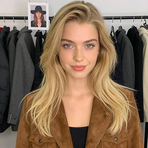 Young Woman in Suede Jacket Portrait