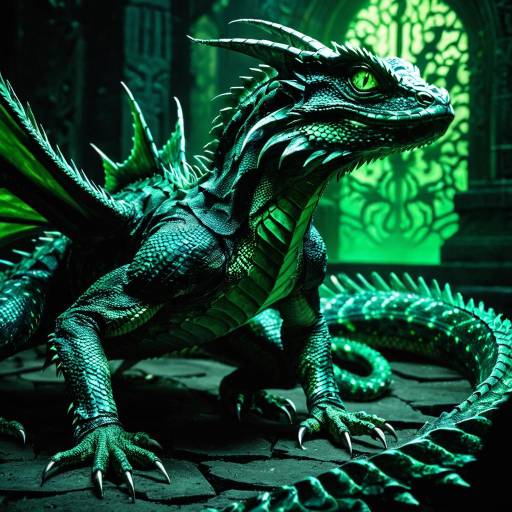 Emerald Basilisk in Dark Labyrinth