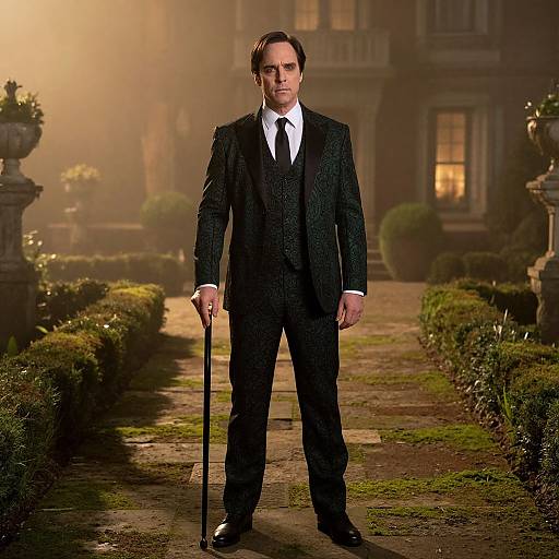 Cinematic Gomez Addams Garden Scene