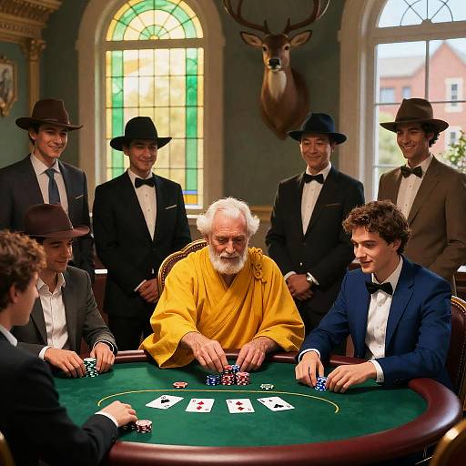 Lavish Poker Game with Intriguing Characters