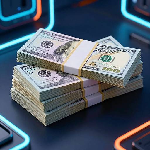 Hyper-Realistic Cash and Tech Scene