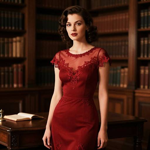 Vintage 1940s Glamour in Historic Library