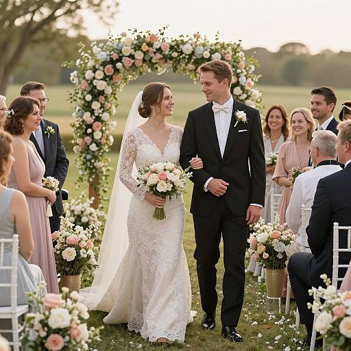 Serene Outdoor AI Wedding Scene