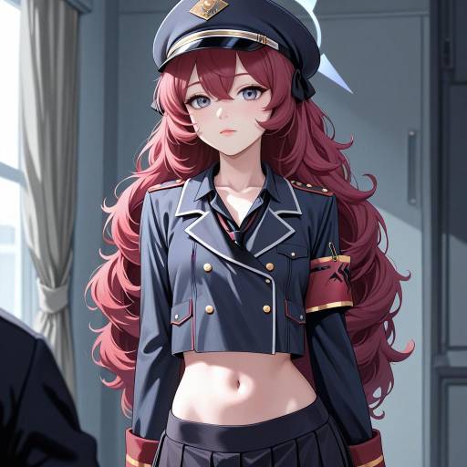 Iroha Blue Archive Characters in Military Style