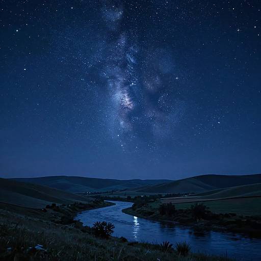 Dreamy Starry Night Countryside