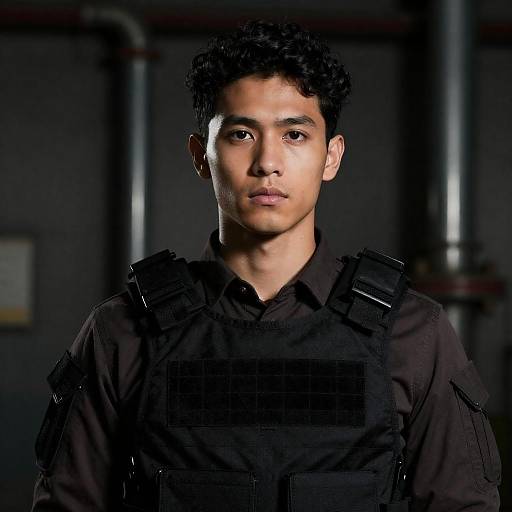 Dramatic Portrait: Tactical Vest Young Man