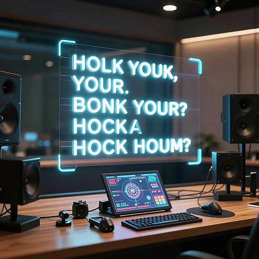 Futuristic Neon Voice Acting Scene