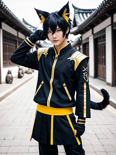 Cosplay photo of aak (arknights). Costume clothes