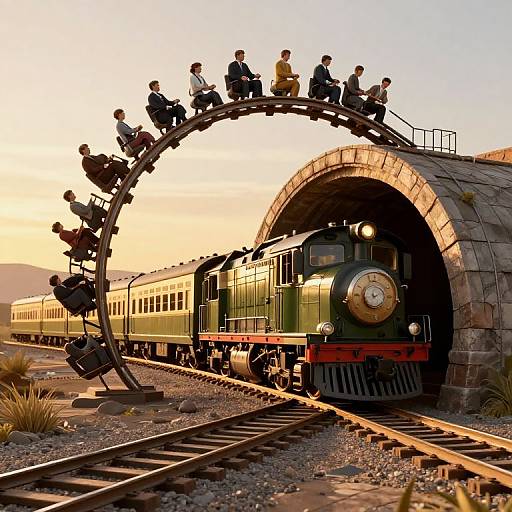 Vintage Train Time Loop Render