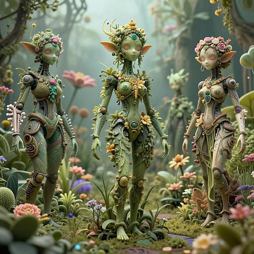 Botanical Cyber Dryads in VR Garden