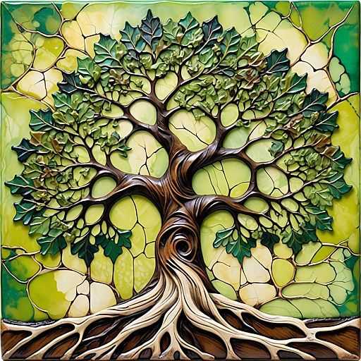 Botanical Encaustic Texture with Wisdom