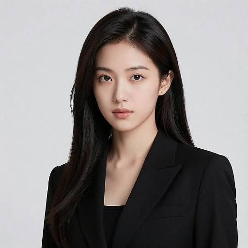 Professional Asian Woman in Black Blazer
