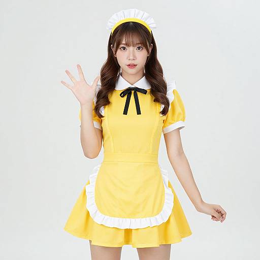 Yellow Waitress Costume Outfit