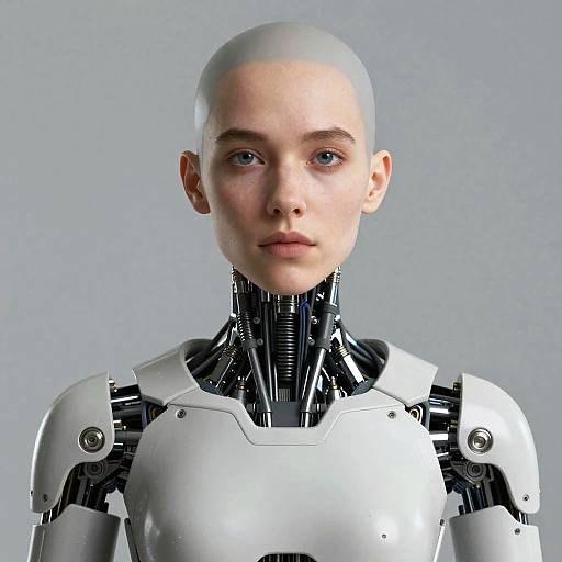 Realistic Male Android with Human Face