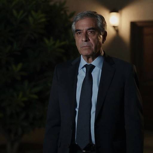 Serious Middle-Aged Man in Dim Light