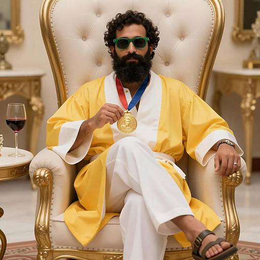 Relaxed Man in Vibrant Attire