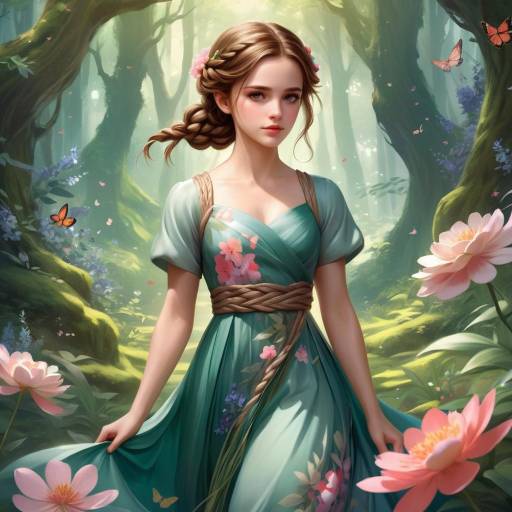 Enchanting Fairy Girl in Idyllic Forest Enchanting Fairy Girl in Idyllic Forest