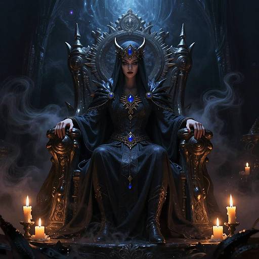 Shadow Mage on Ornate Throne