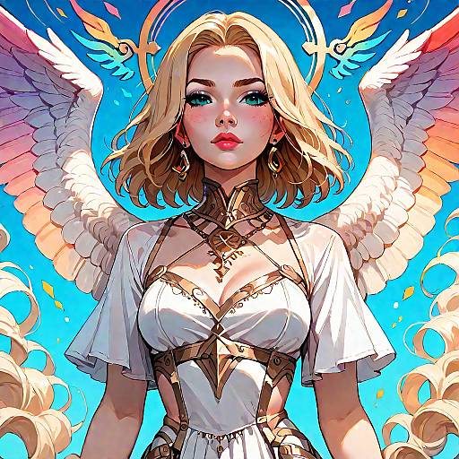 Angel with Blonde Hair and Golden Trim