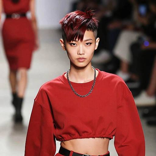 Confident Model with Side-Shaved Red Hair