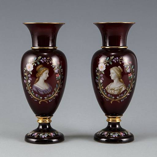 Elegant Cranberry Glass Table Lustres