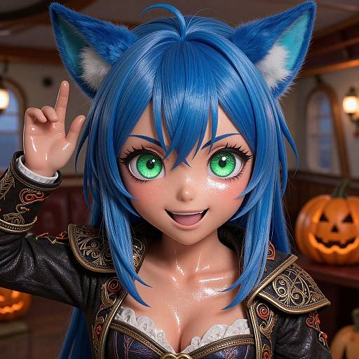 Epic Anime Girl in Ornate Medieval Outfit