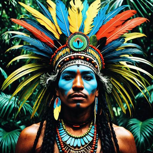 Amazon Rainforest Shaman with Feather Crown