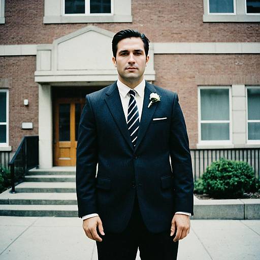 Elegant Man in Wedding Suit