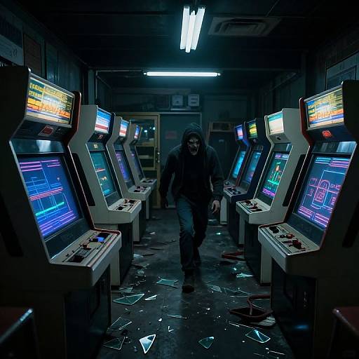 Eerie Nighttime Arcade Horror