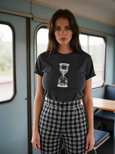 Hourglass Woman in Vintage Train