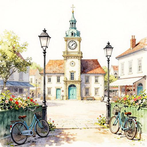 Historic Market Square Ink Drawing