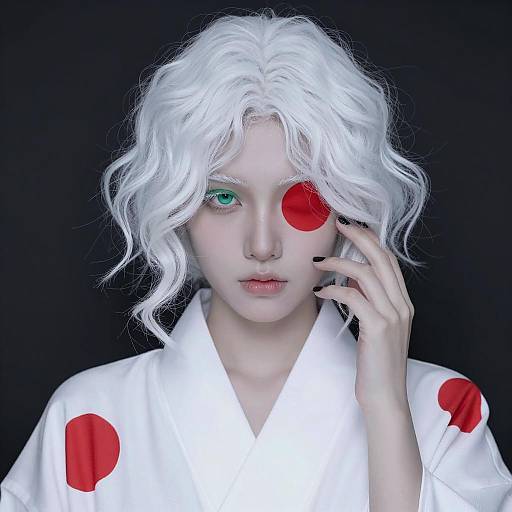 Ethereal Figure in Distinctive Kimono