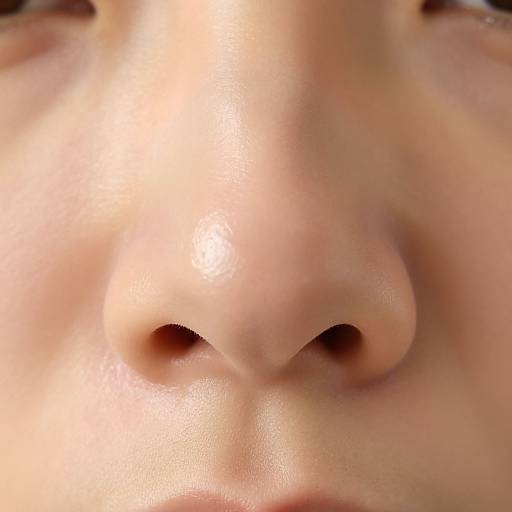 Realistic Close-Up of Button Nose