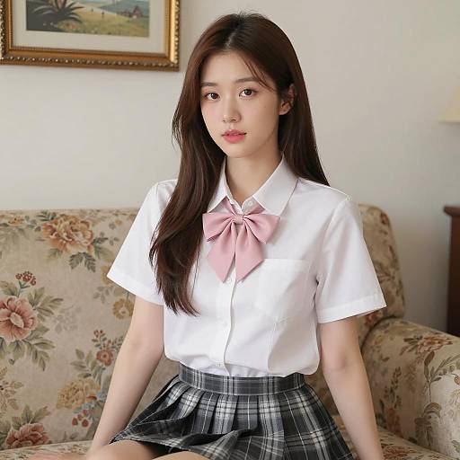 Elegant Asian Woman in Soft Colors