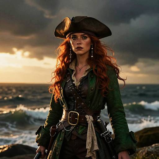 Stormy Sunset: Redhead Pirate Adventure