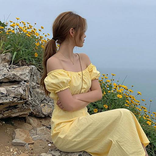 Woman in Yellow Dress by Rocky Cliff