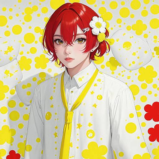 Illustration of Hanasaki miyabi, holostars in the style of Kotoribako