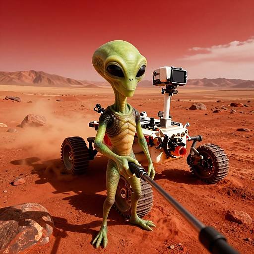 Alien Selfie with Mars Rover
