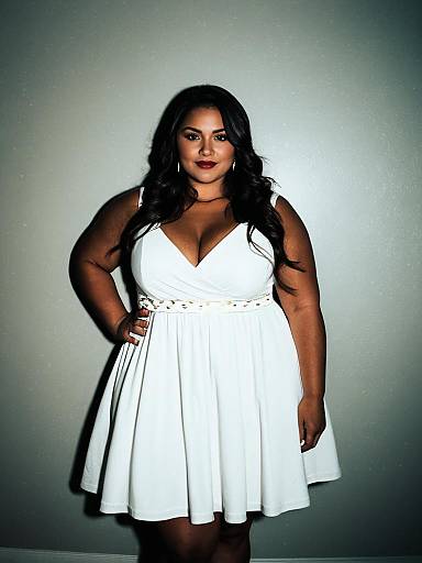 Plus Size Woman in White Dress
