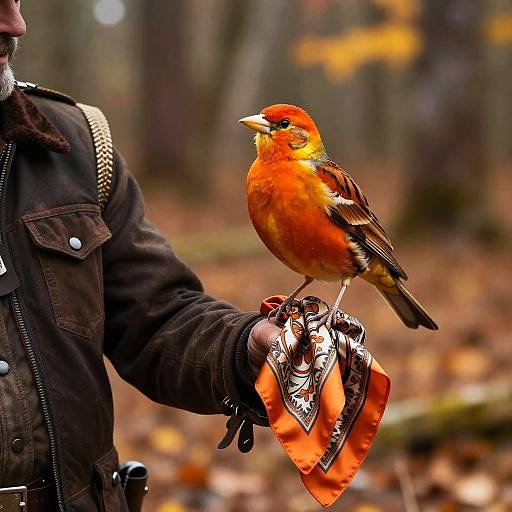 Outlaw with Oriole in Autumn Forest