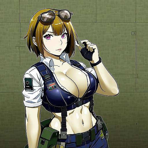 Illustration of Grizzly mkv (girls' frontline), girls' frontline in the style of Hokuto (scichil)