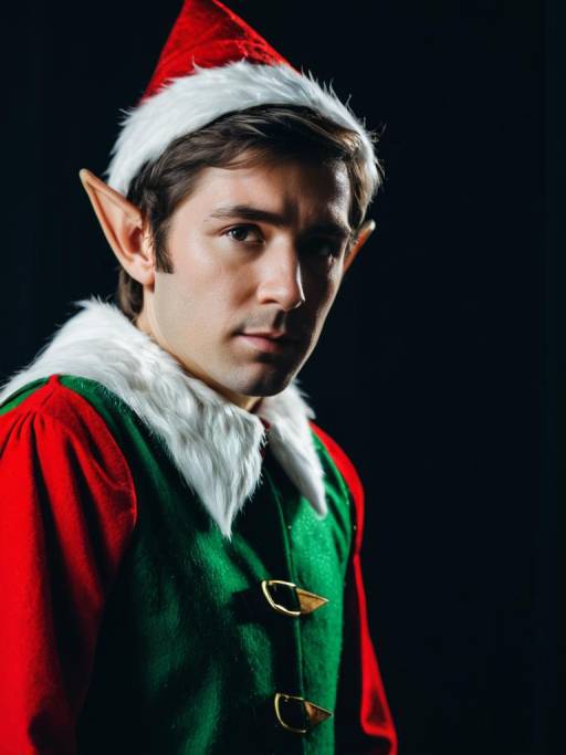 Man in Elf on the Shelf Costume Portrait