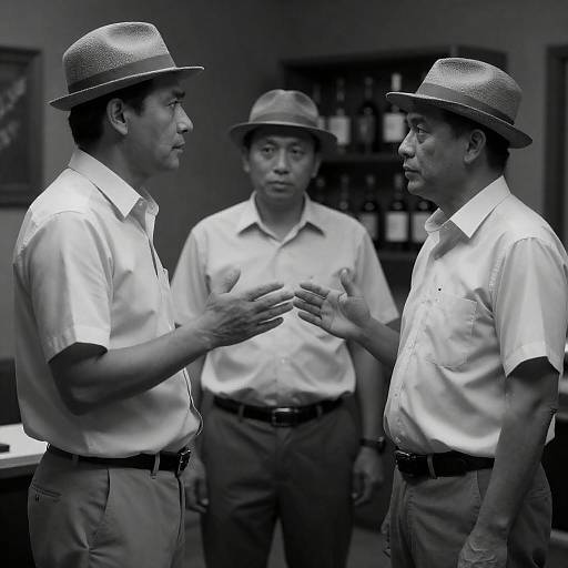 Dramatic Black-and-White Portrait of Men