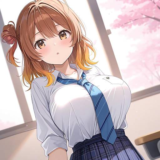 Illustration of Hanami ume, gakuen idolmaster in the style of Saeki sora