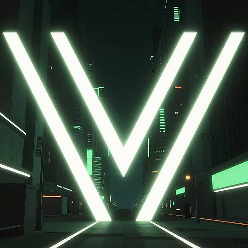 Digital CGI image of a bright neon 