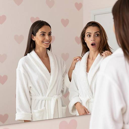 Sisterhood in Bathrobes: Mirror Reflection